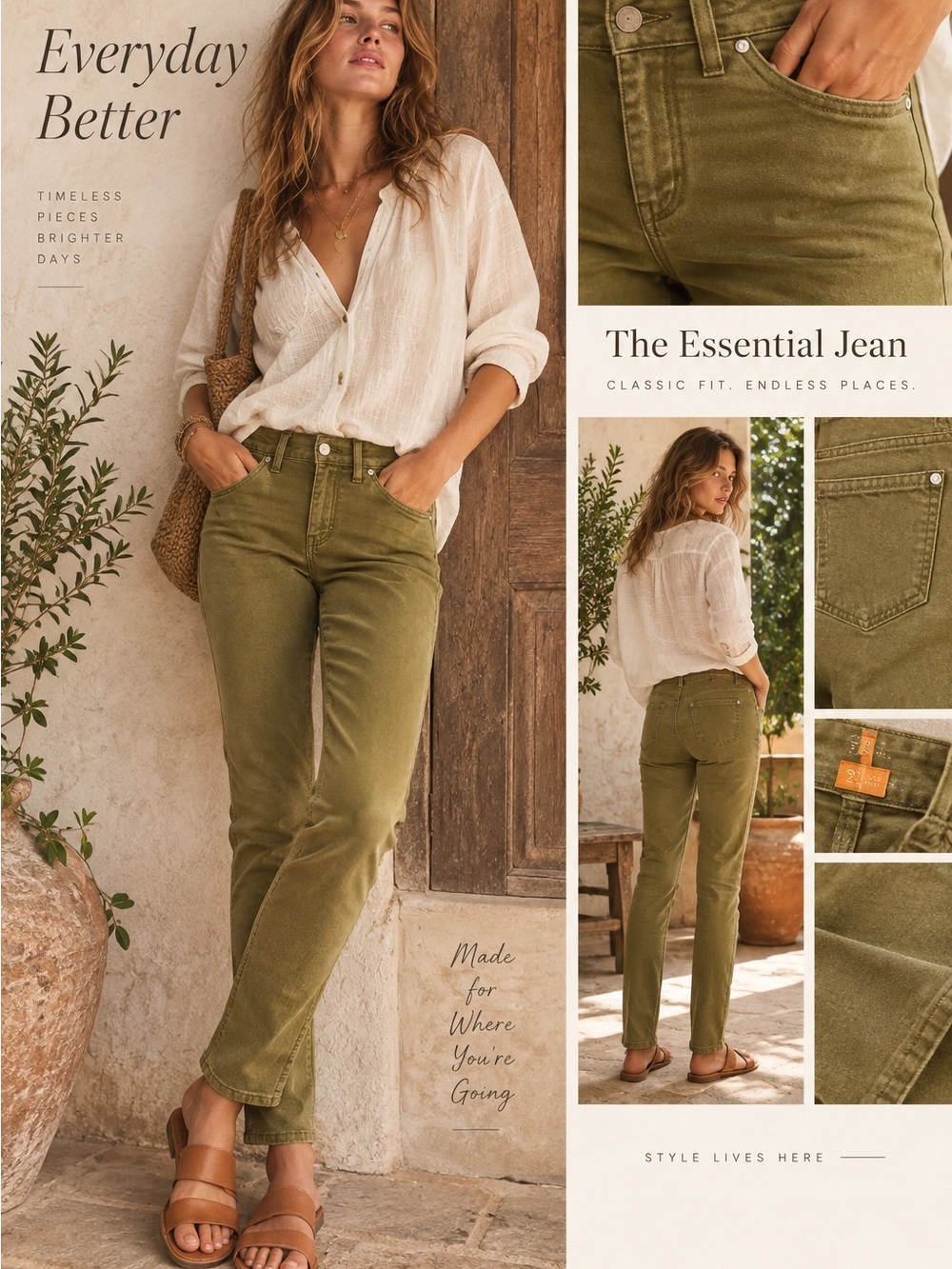 Pilcro Anthropologie Olive Skinny Stretch Pants Size 28 31” Inseam